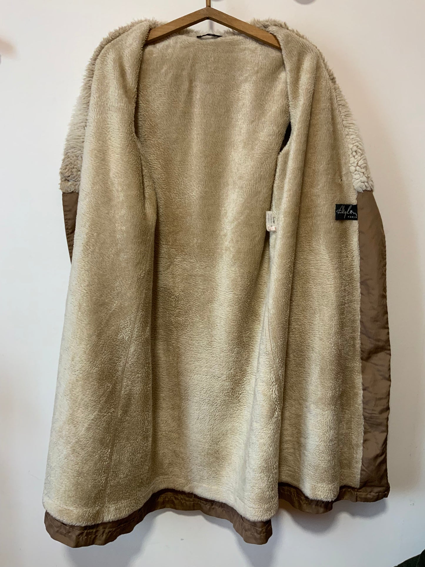 Long manteau façon impermeable fourré Vintage Mode Made in France