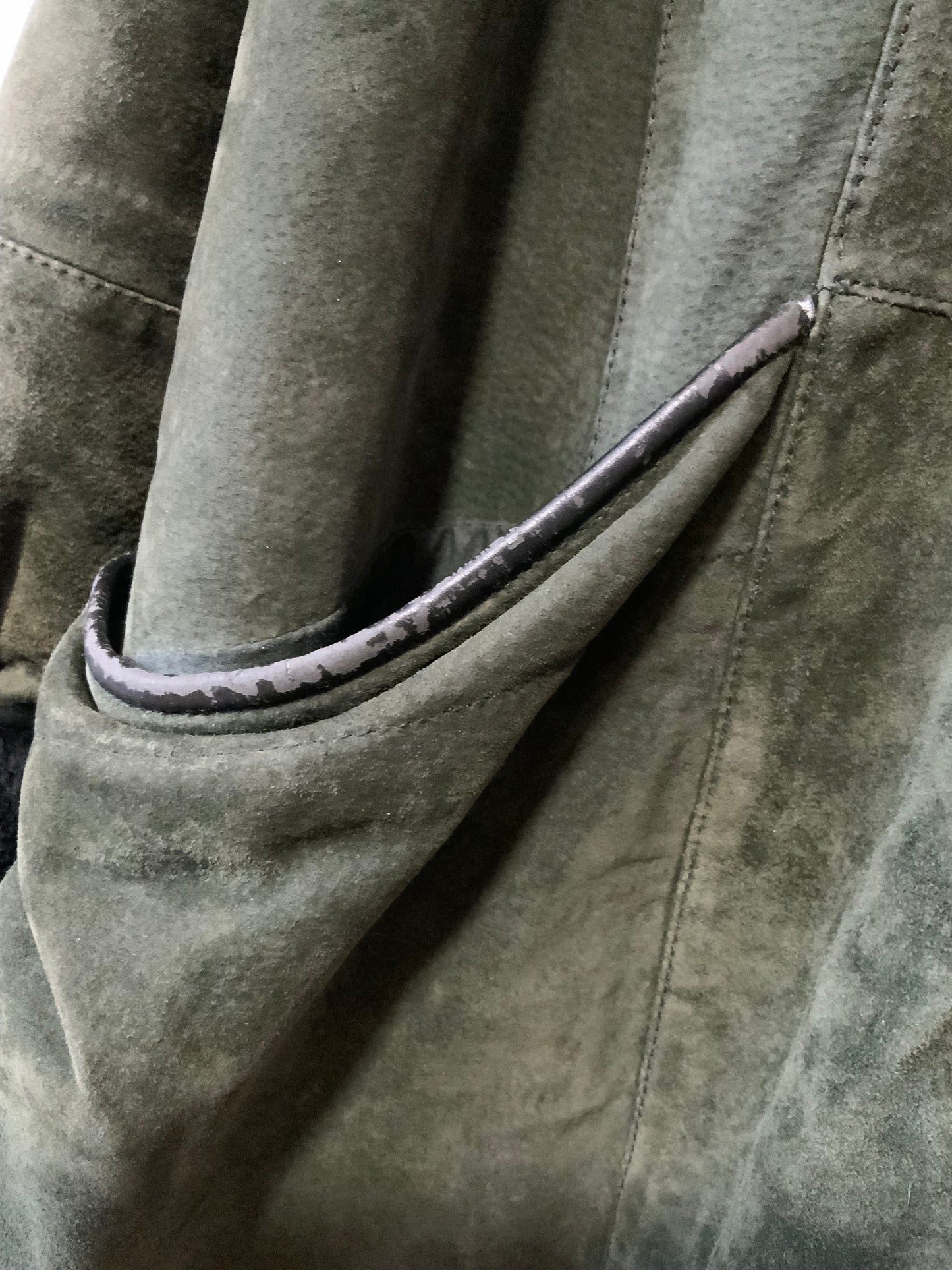 Gros manteau Vintage 1980 Daim vert foncé