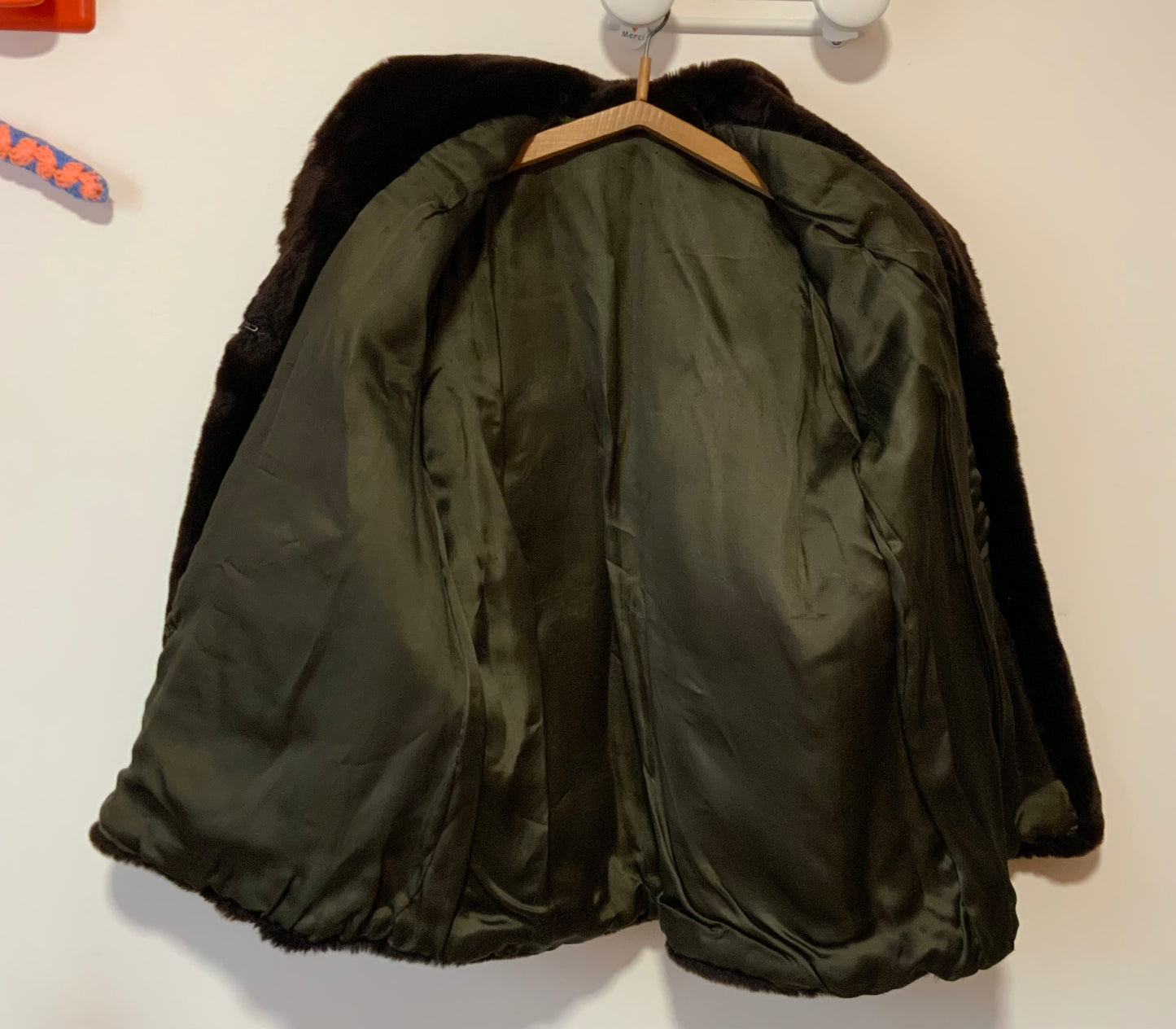 Très beau manteau Vintage 1960 en fourrure synthétique Confection main