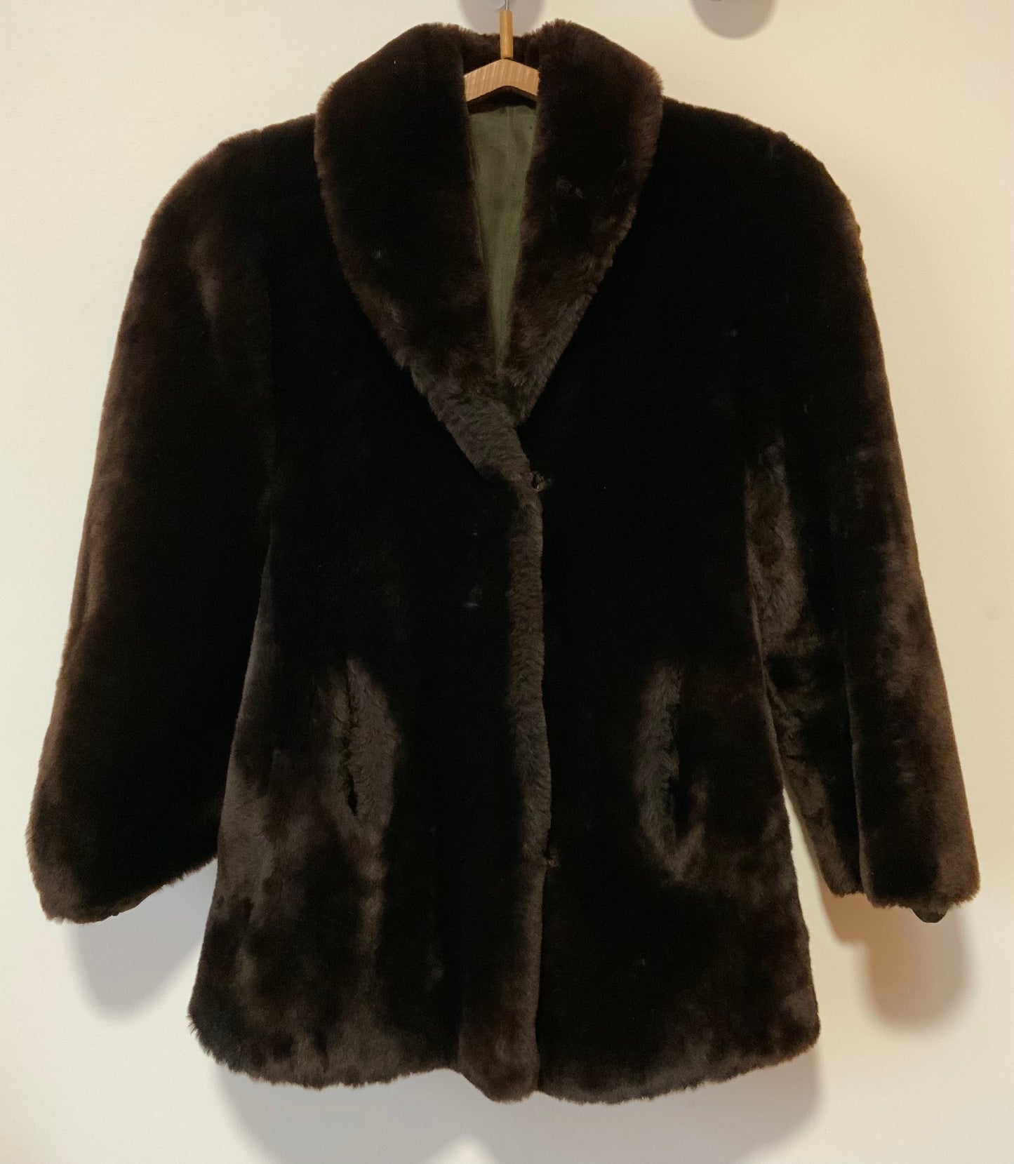 Très beau manteau Vintage 1960 en fourrure synthétique Confection main