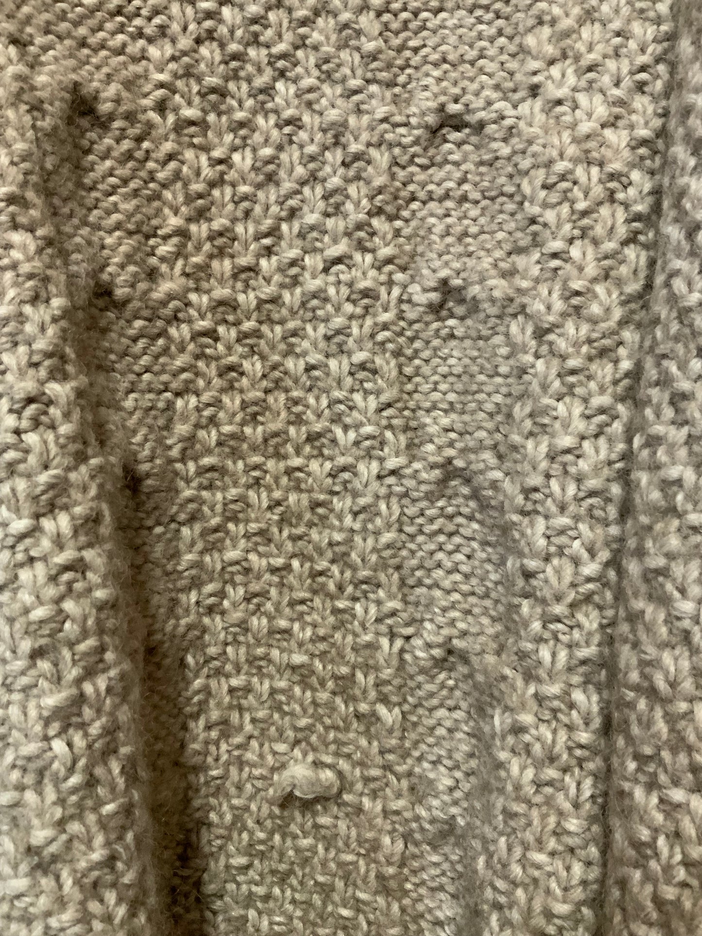 Gros gilet Laine tricot torsades main façon irlandais boutons bois Vintage Hiver