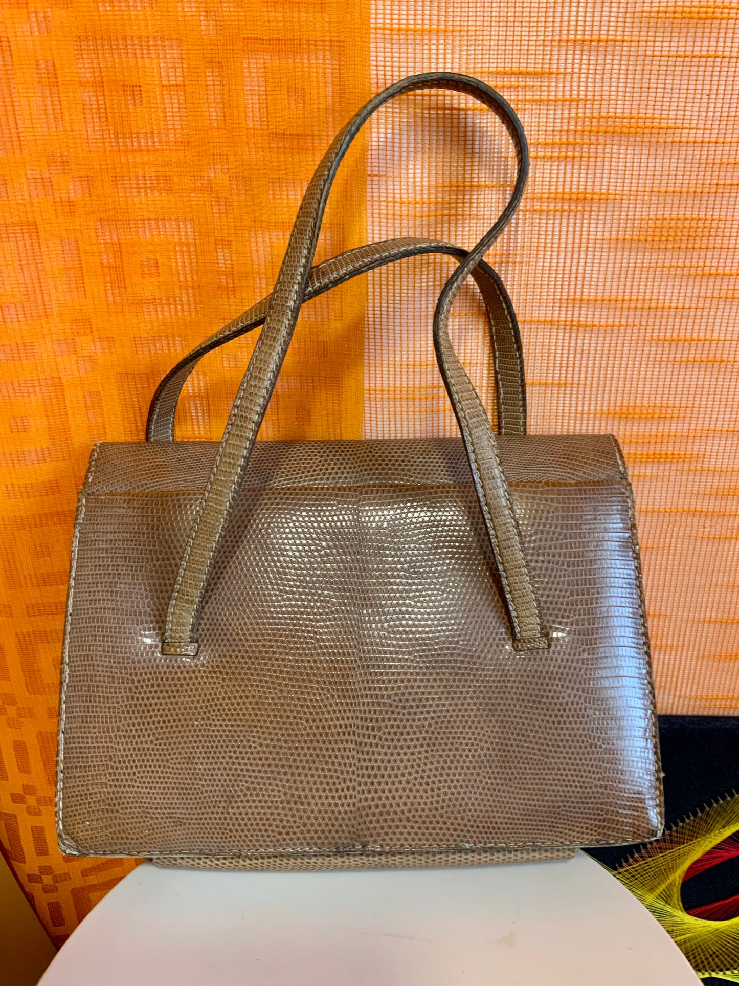 Sac en cuir reptile lézard véritable Beauté Vintage 1950/60 Ancien