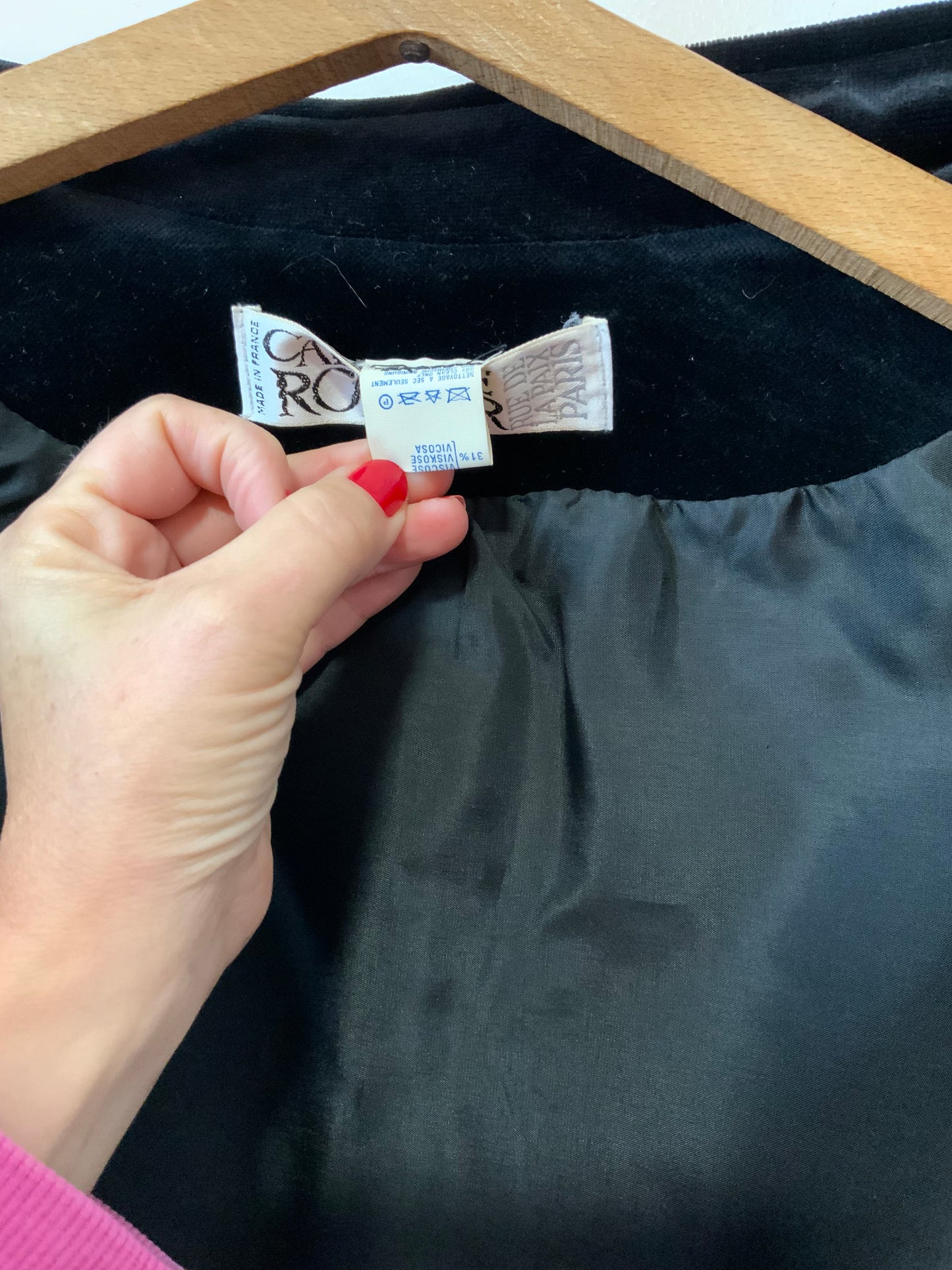 Veste blazer Velours attaches grenouilles Beauté Vintage France 1980