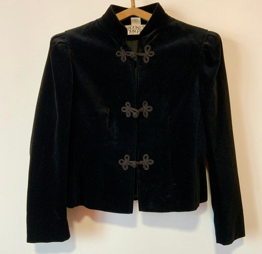 Veste blazer Velours attaches grenouilles Beauté Vintage France 1980