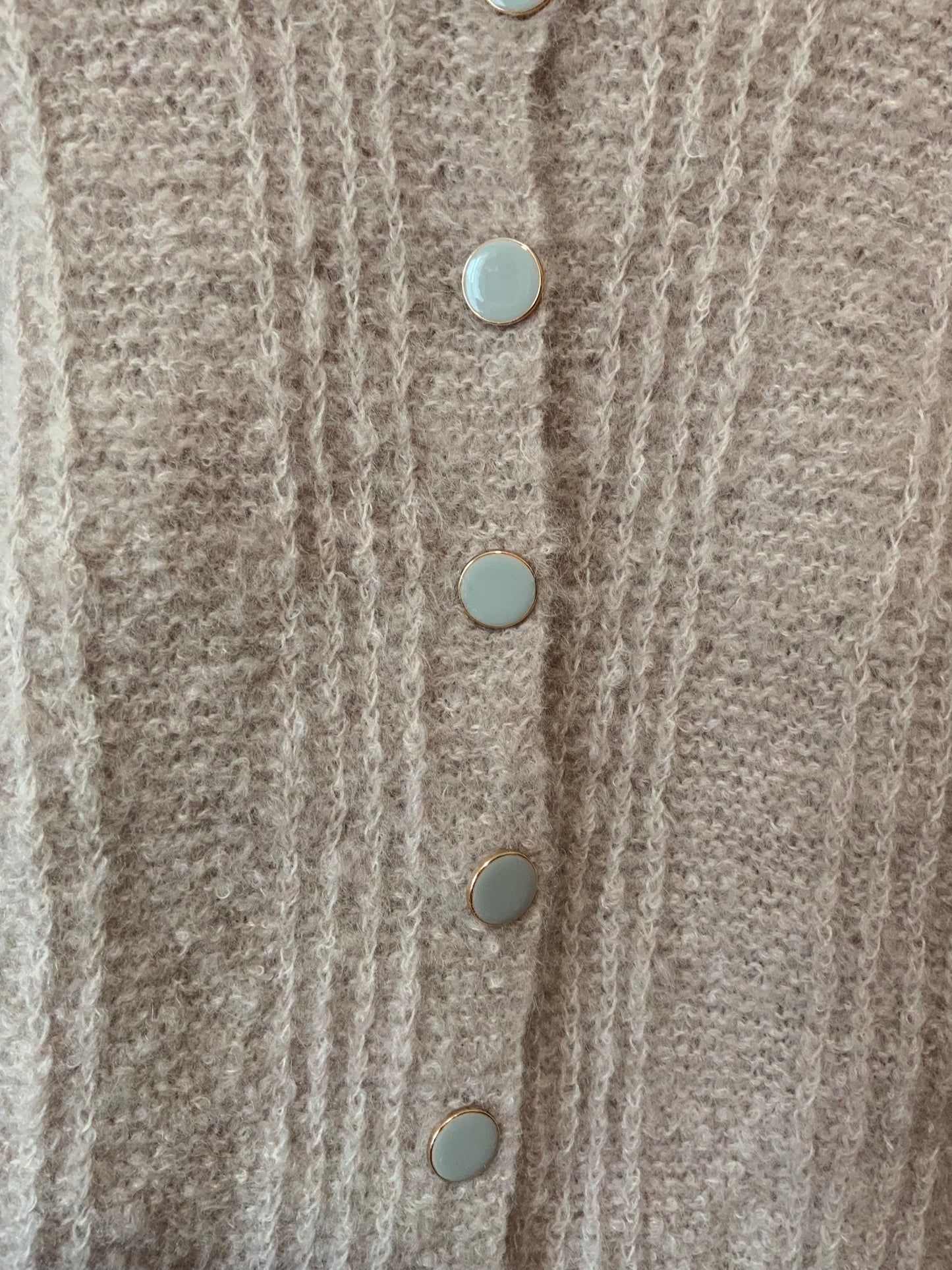 Gilet tricoté main Laine Mohair Vintage