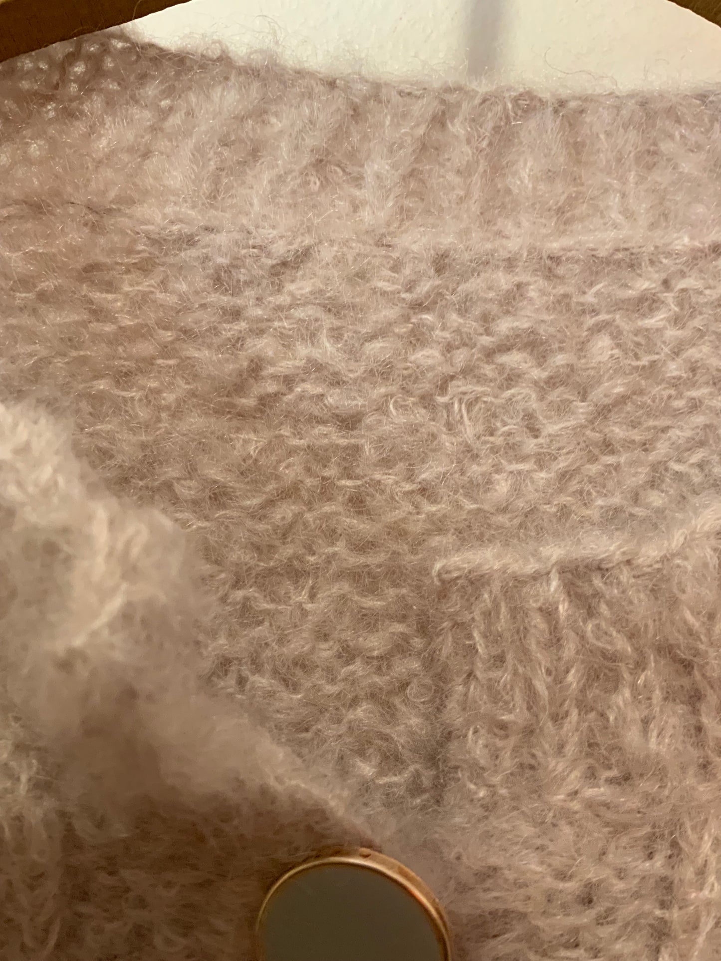 Gilet tricoté main Laine Mohair Vintage