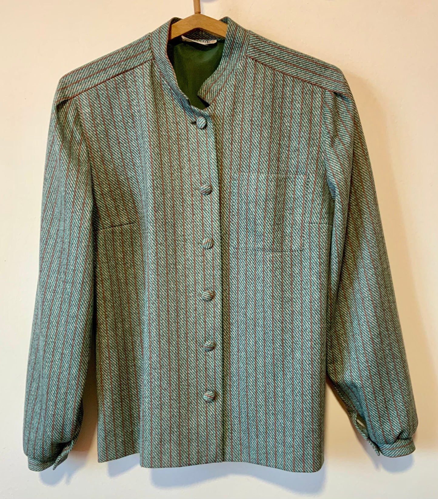 Chemise à motifs rayures Vintage France 1970 Seventies