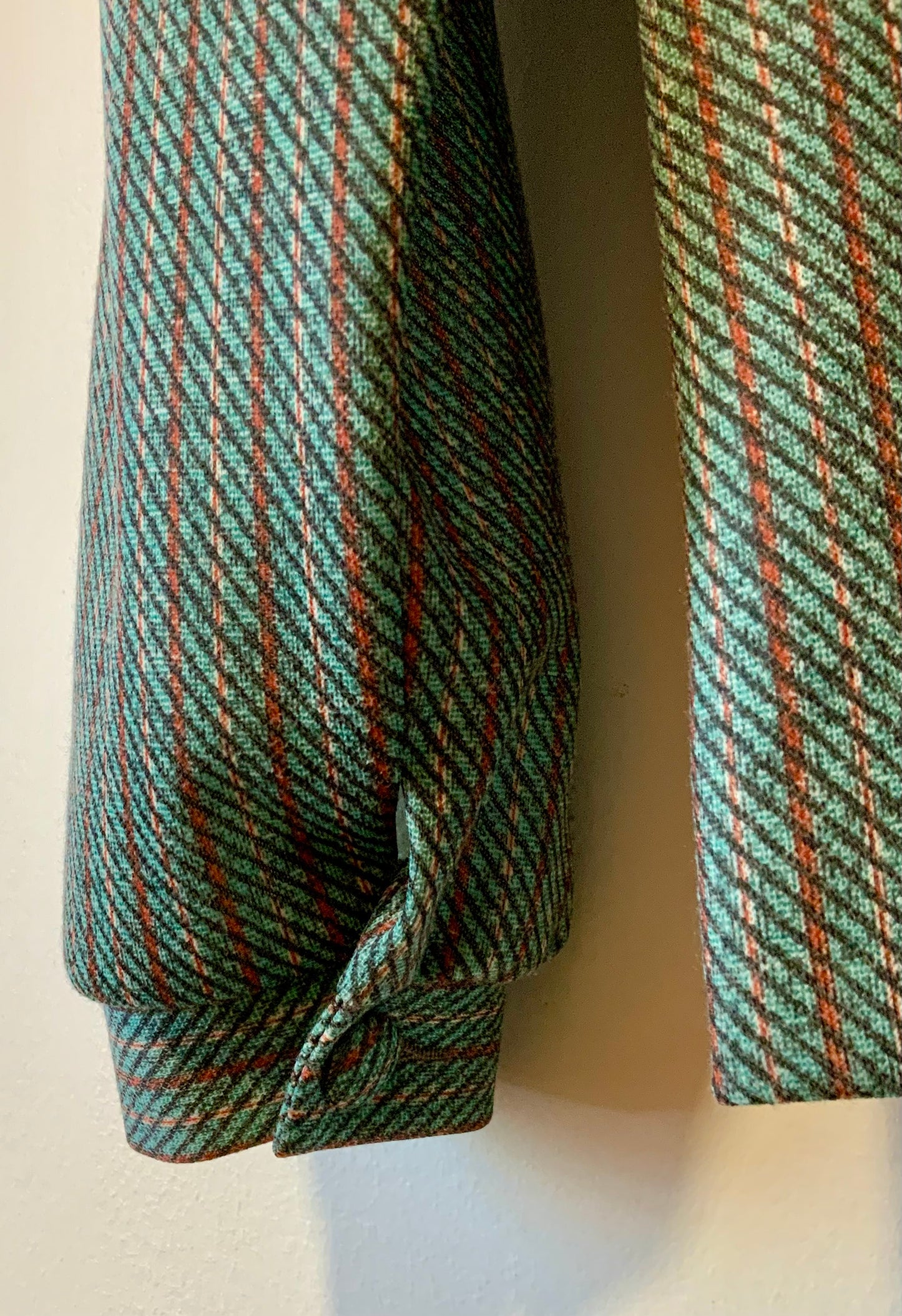 Chemise à motifs rayures Vintage France 1970 Seventies