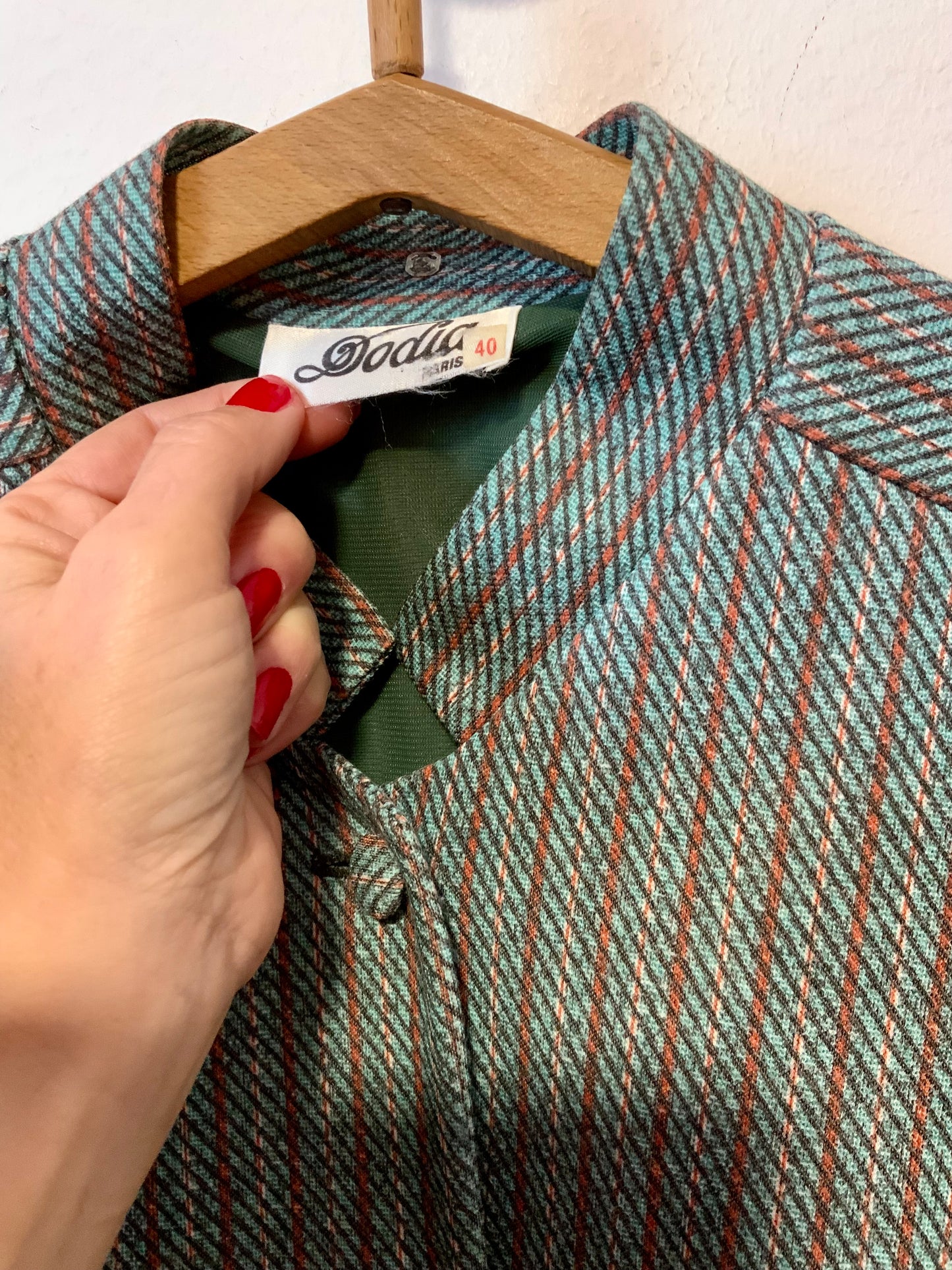 Chemise à motifs rayures Vintage France 1970 Seventies