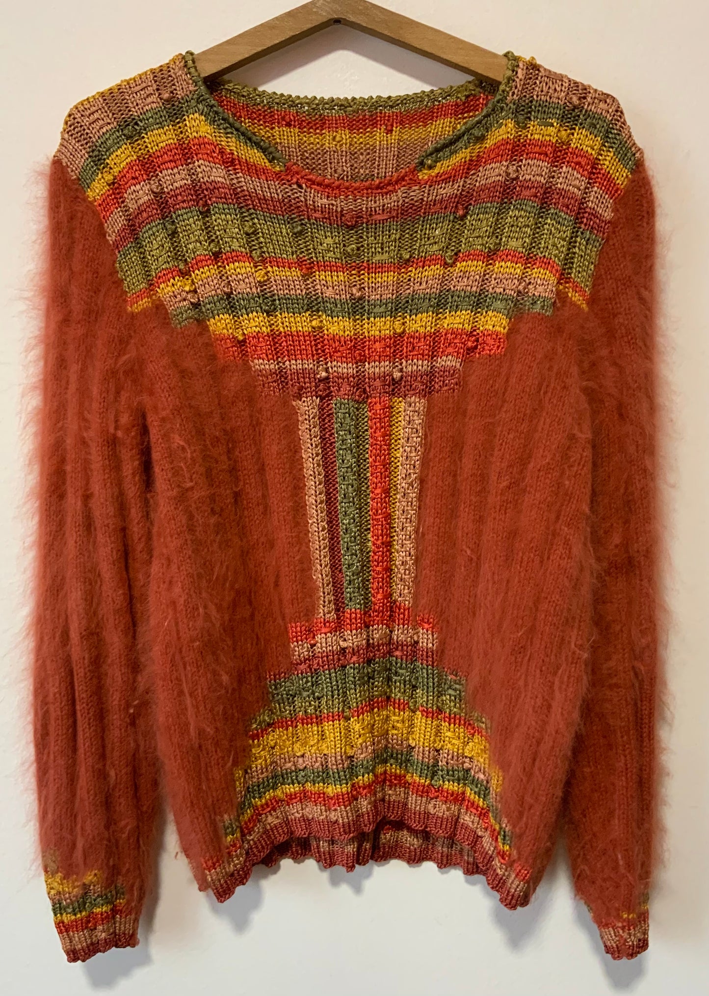 Pull sublime angora Modèle Vintage 1990 Anny Blatt Tricoté main