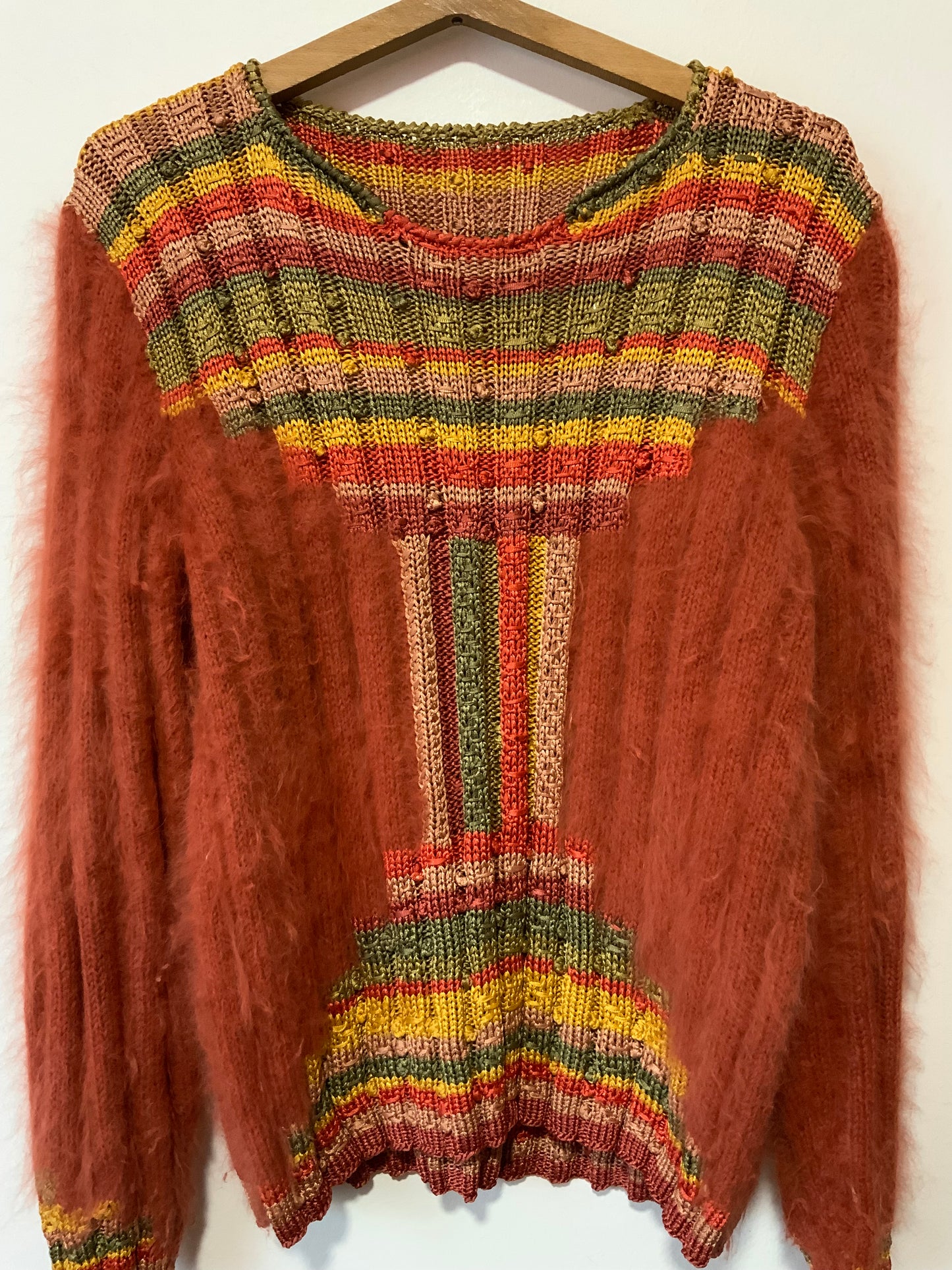 Pull sublime angora Modèle Vintage 1990 Anny Blatt Tricoté main