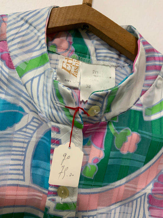 Chemise Fleurs colorées Deadstock Seventies Pépite Vintage