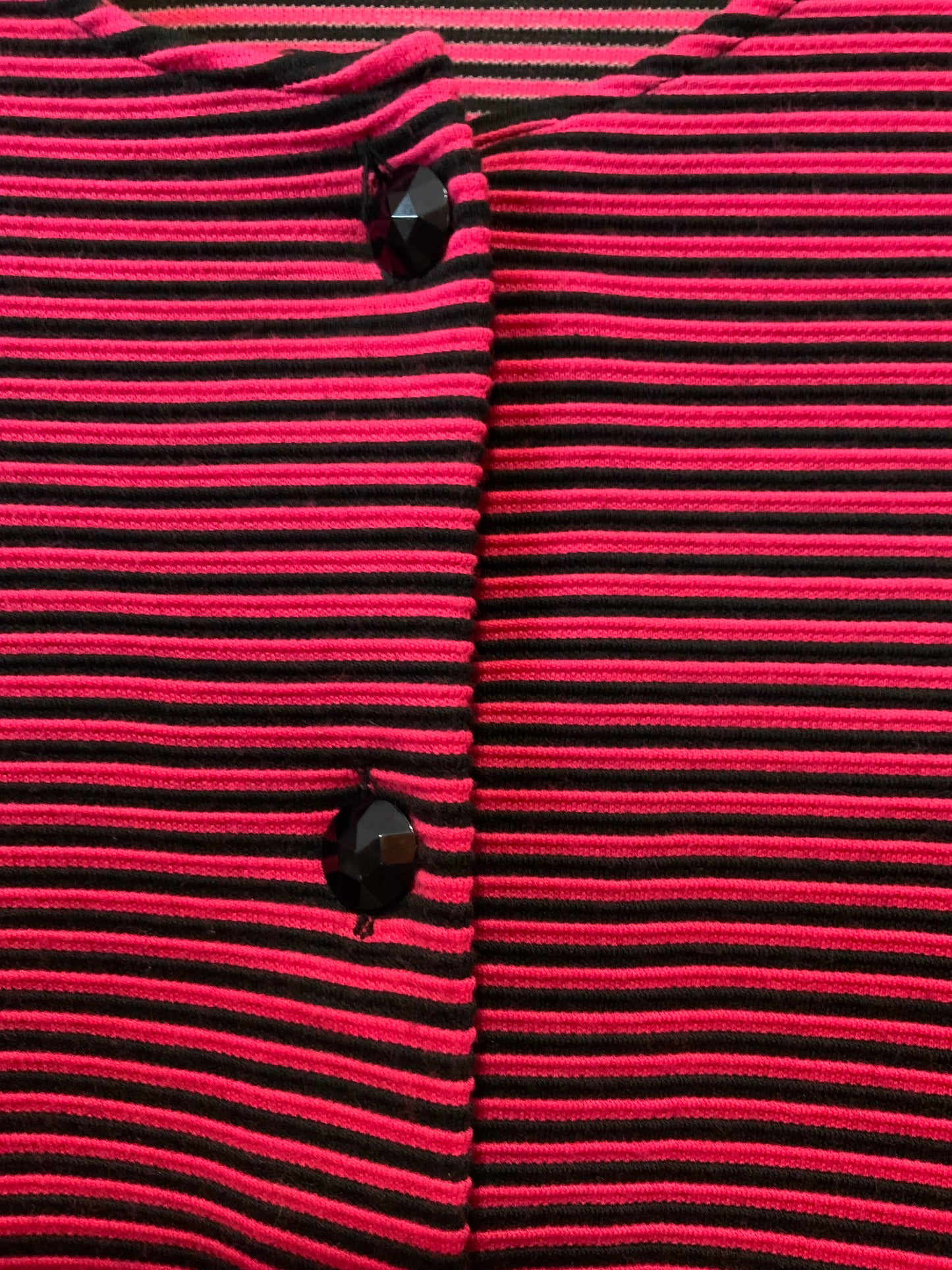 Très beau gilet sweat à rayures et larges épaulettes Vintage 1980