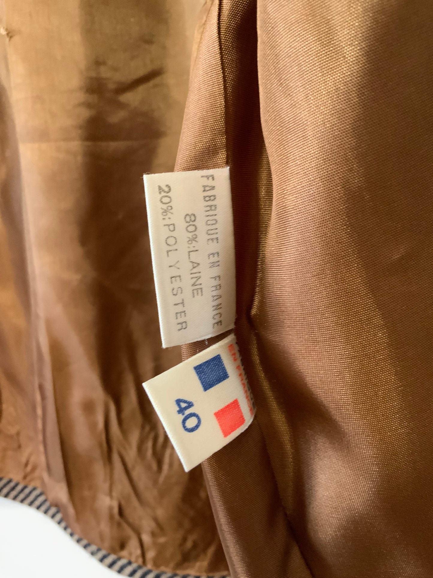 Veste en Laine à Rayures Vintage Made in France Années 80