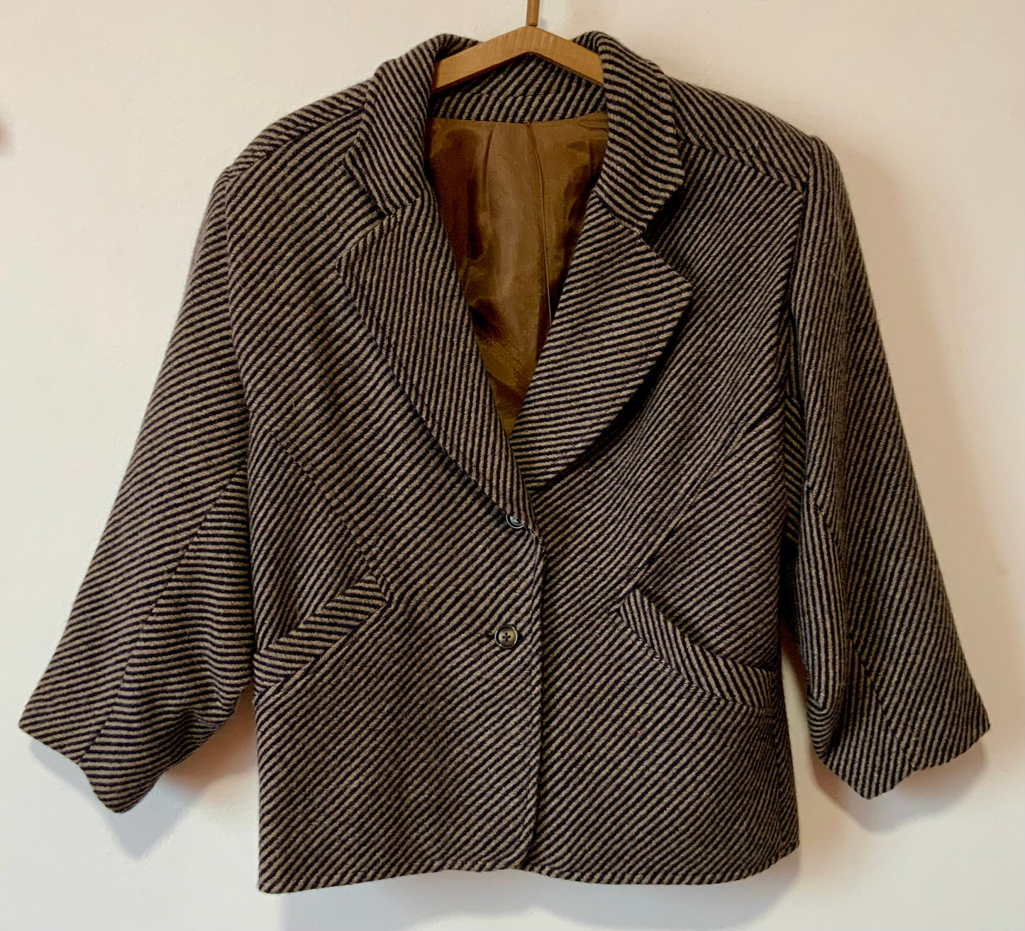 Veste en Laine à Rayures Vintage Made in France Années 80
