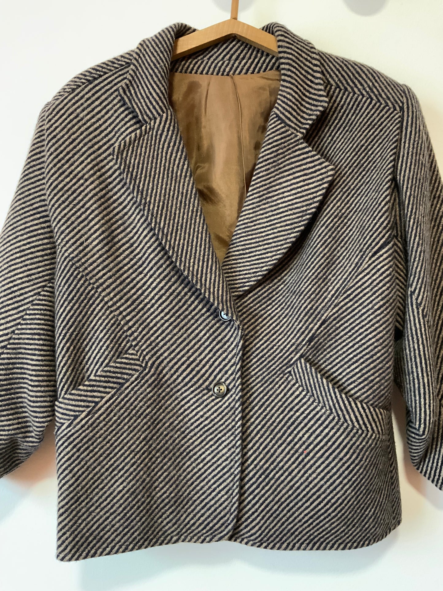 Veste en Laine à Rayures Vintage Made in France Années 80