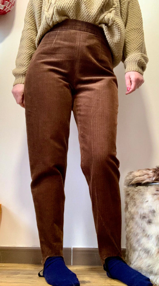 Pantalon Fuseau en velours côtelé coupe Mom Beauté Vintage 1980