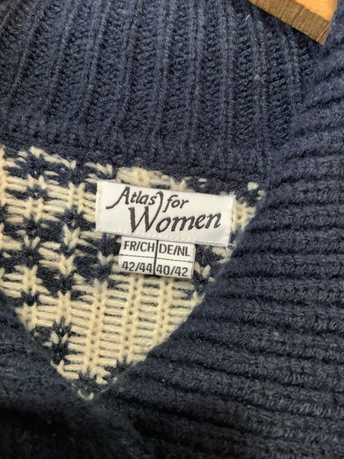 Gros et Long Gilet Laine motifs étoiles des neiges Vintage