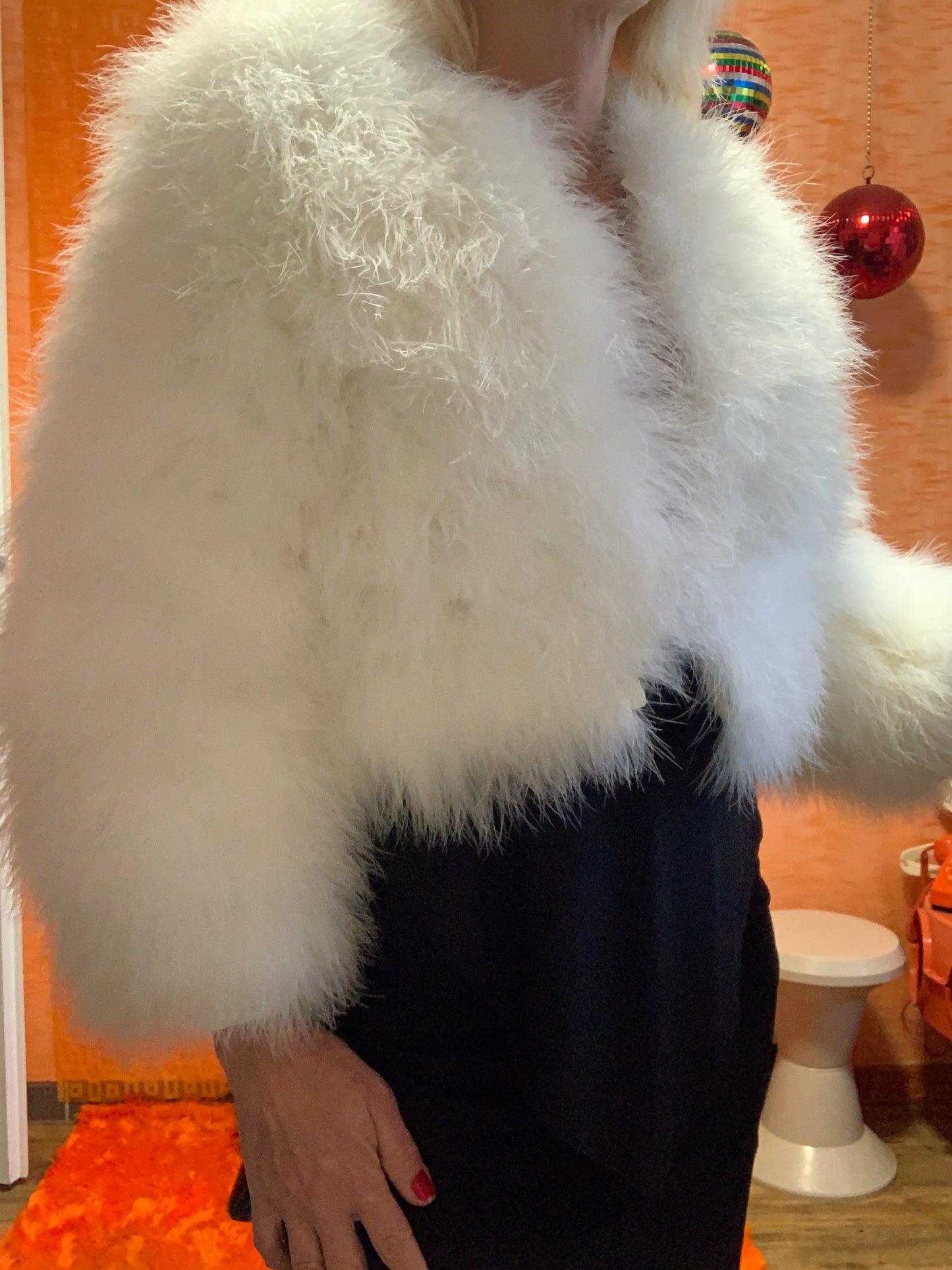 Piece d’exception Gilet en plumes duvet d’oie Vintage France Creation à la main