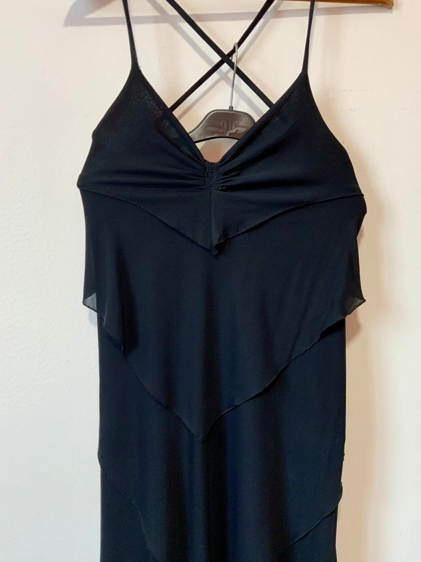 Authentique grande robe de soirée, fêtes 1970 avec son Boa Création