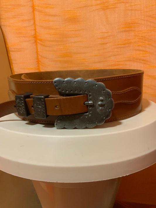Ceinture Western Cuir marron Vintage