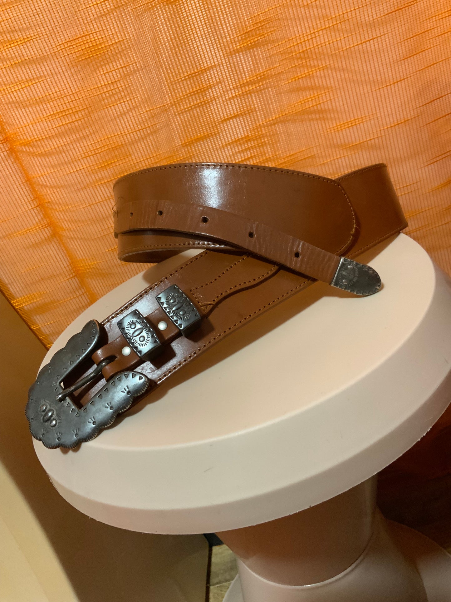 Ceinture Western Cuir marron Vintage