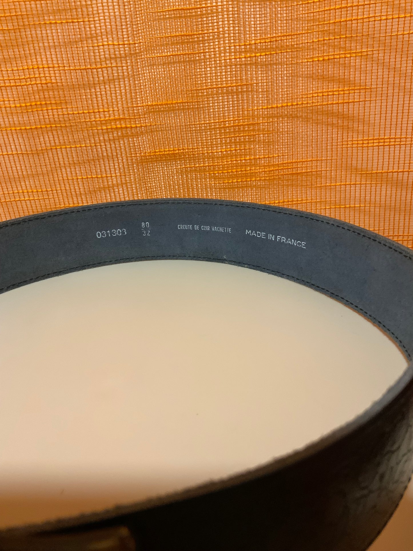 Ceinture Cuir noire Fleurs bohème Vintage France