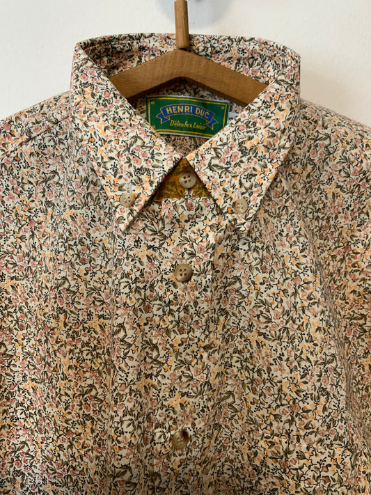 Chemise Deadstock 1970 Duc France Vintage Fleurs Liberty