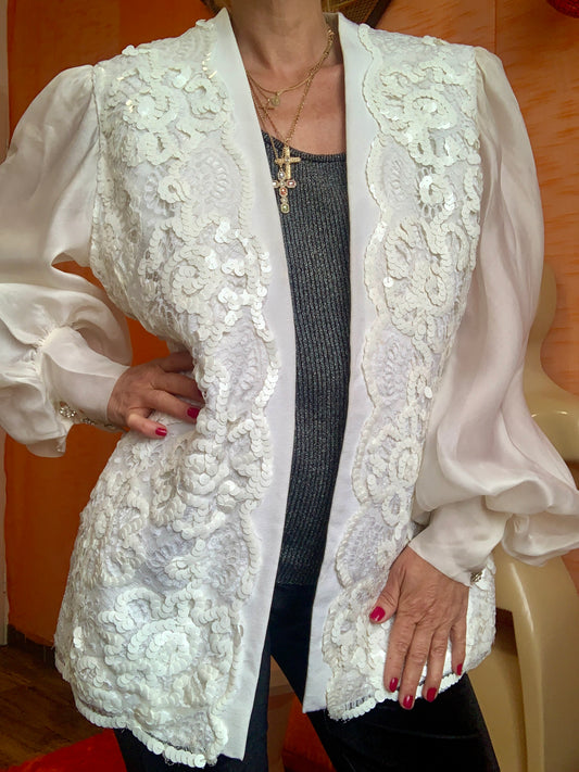 Veste à paillettes Création faite main Vintage Original