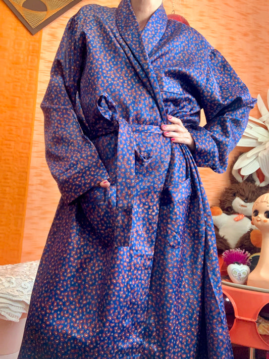 Robe de chambre Vintage Classique motifs cachemires, paisley.