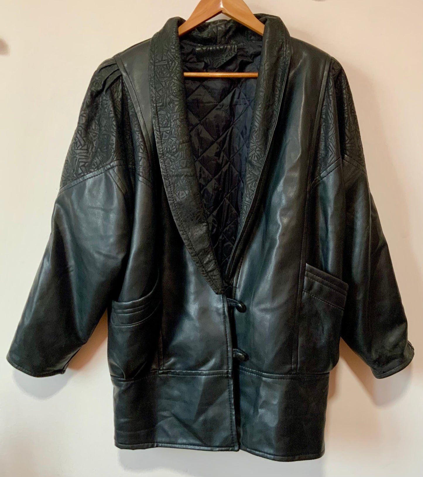 Veste en cuir 3/4 1980 Vintage Volume