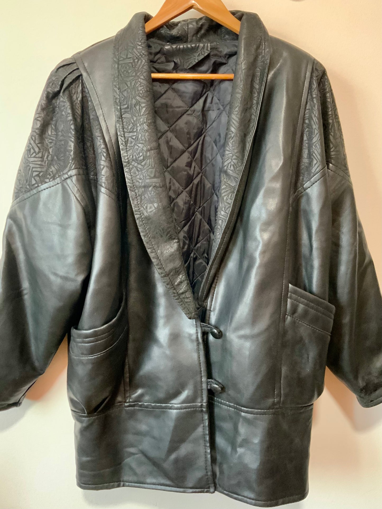 Veste en cuir 3/4 1980 Vintage Volume