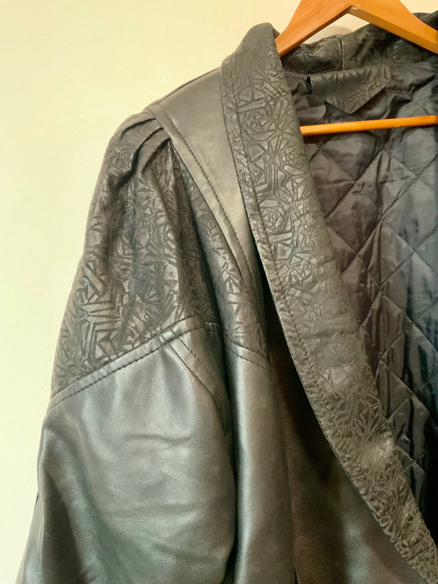 Veste en cuir 3/4 1980 Vintage Volume