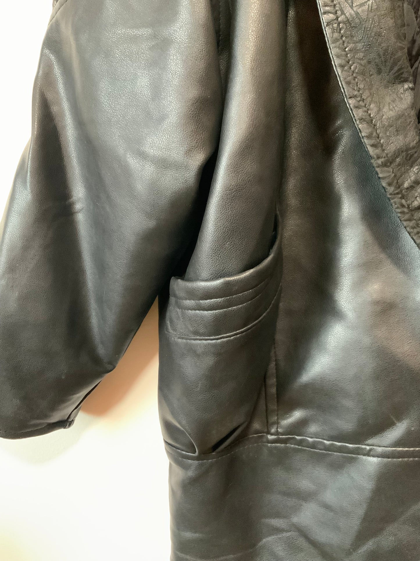 Veste en cuir 3/4 1980 Vintage Volume