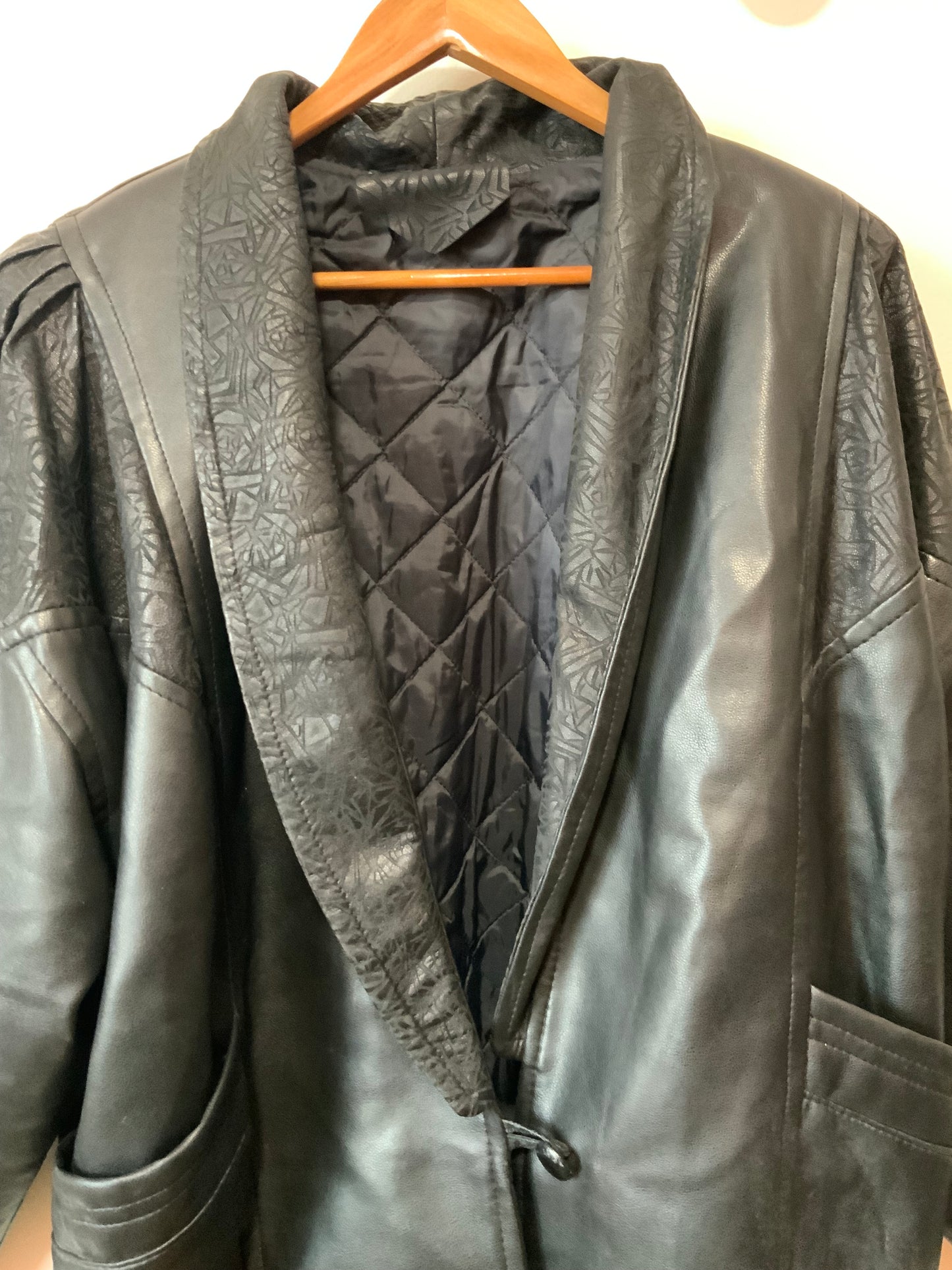 Veste en cuir 3/4 1980 Vintage Volume