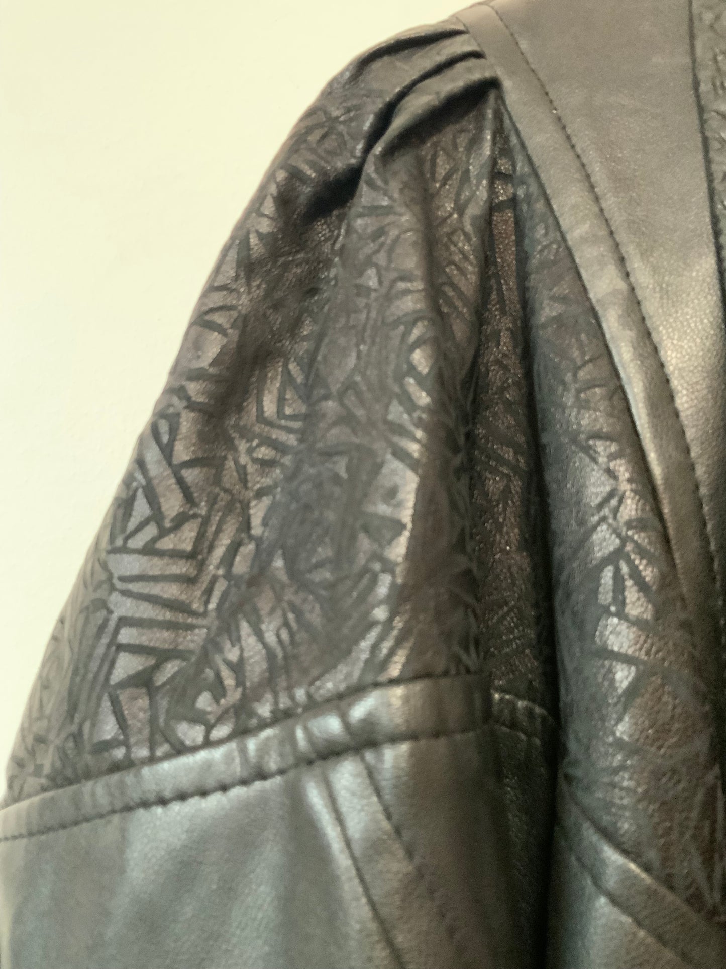 Veste en cuir 3/4 1980 Vintage Volume