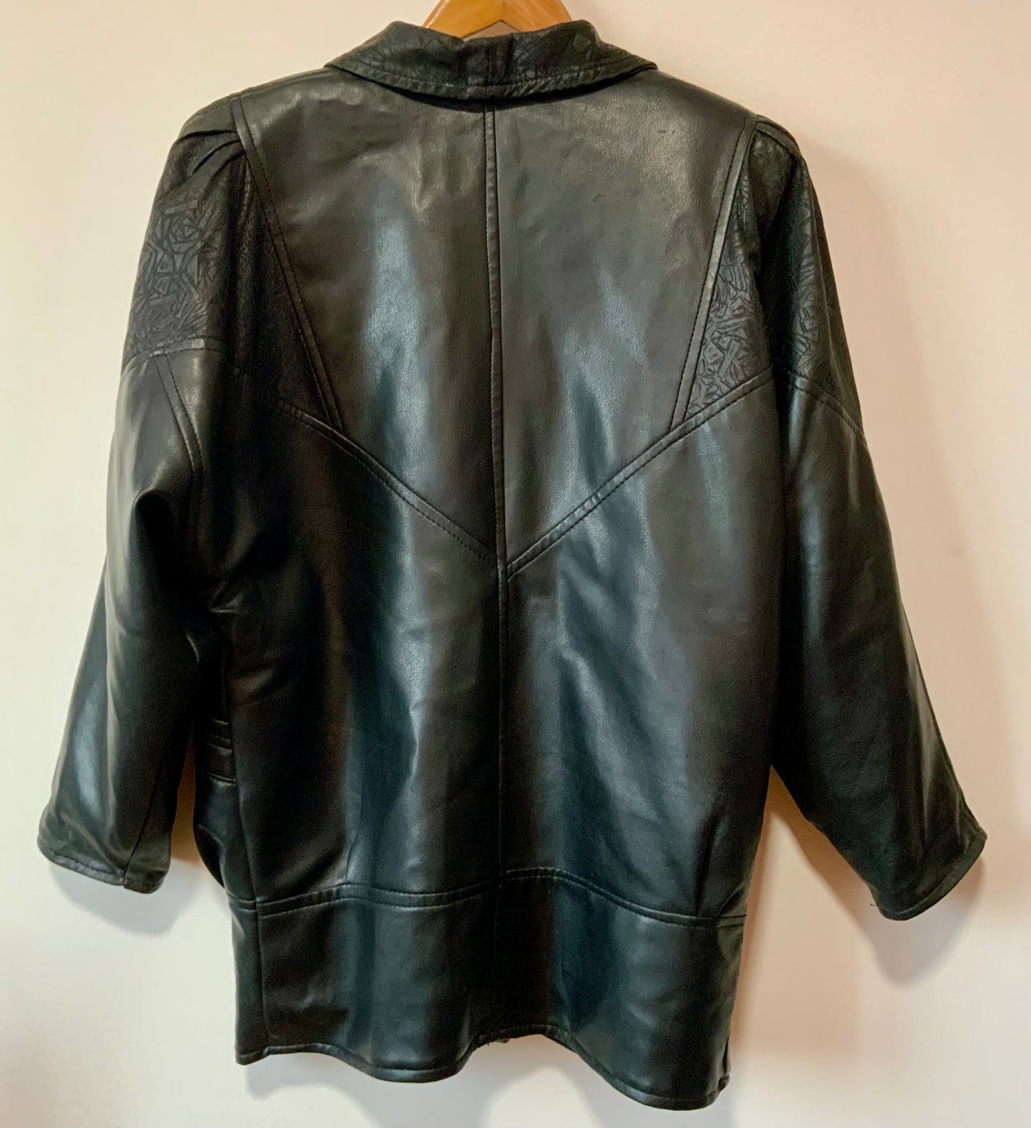 Veste en cuir 3/4 1980 Vintage Volume