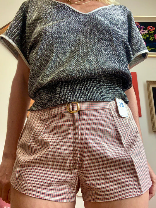 Mini short à carreaux Vintage 1970 Trop mignon