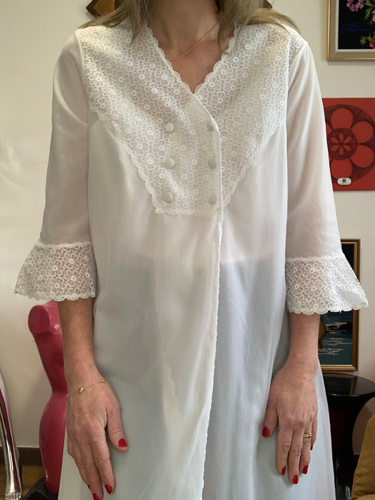 Déshabillé Veste Dentelle Vintage France 1970