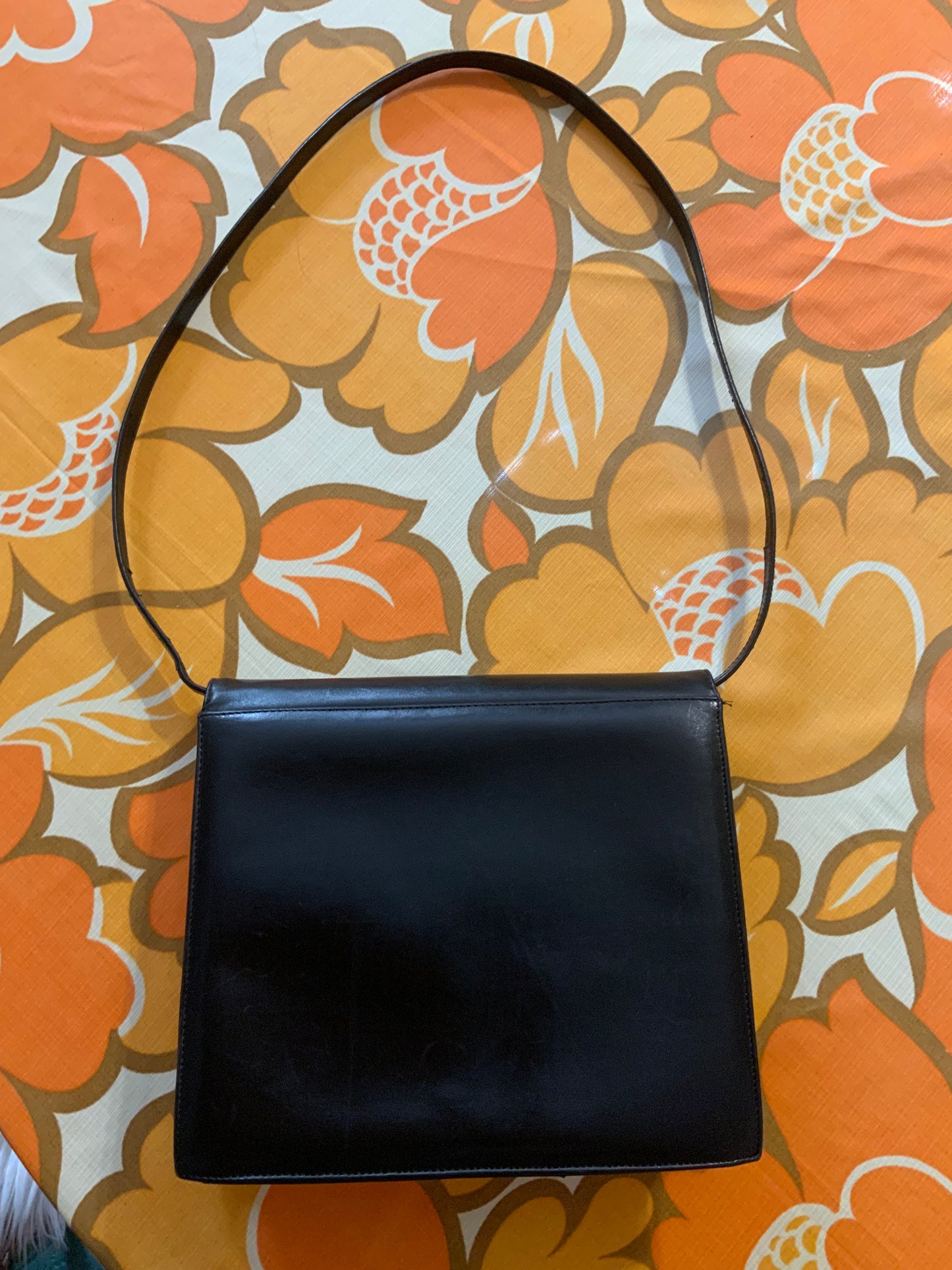 Sac à main en cuir noir Vintage France Luxe Preciosa