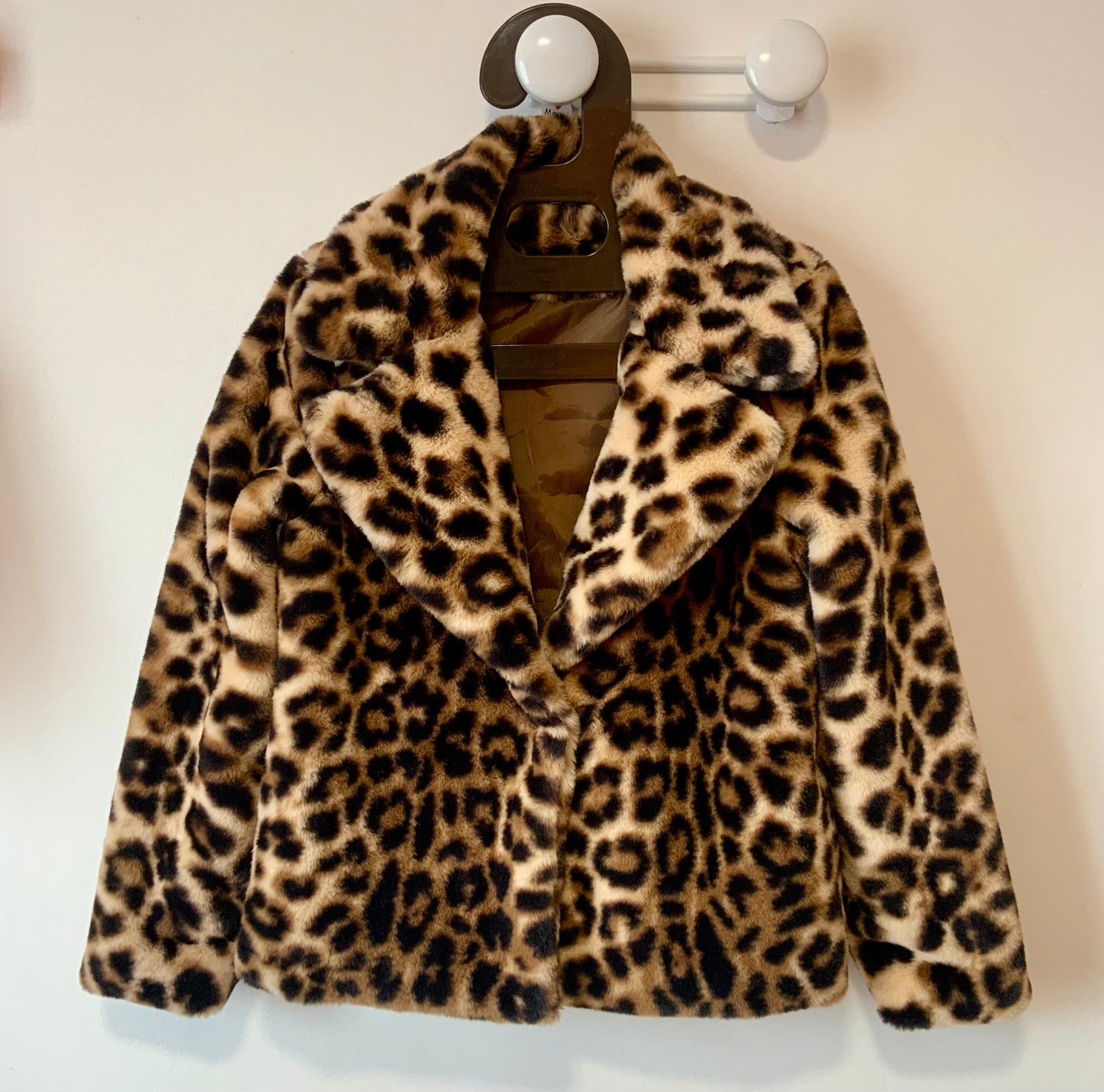 Manteau court fausse fourrure Léopard Vintage 2000’