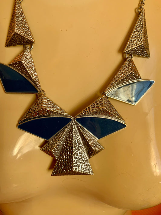 Collier métal argenté Vintage 2000 Façon 80’