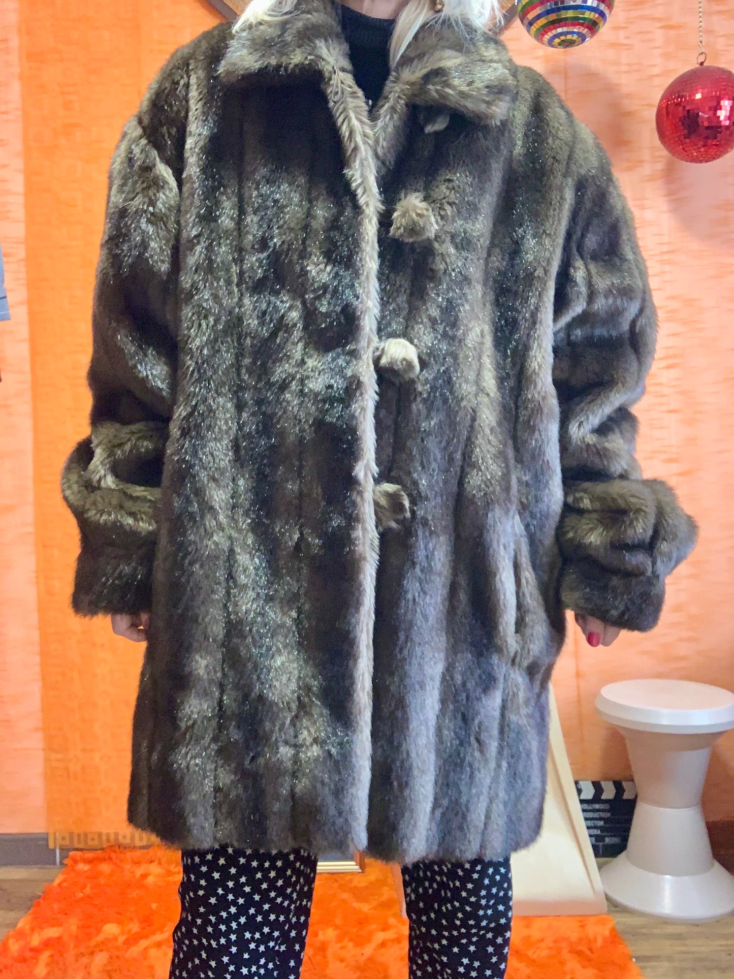 Gros manteau Fausse Fourrure 3/4 Vintage Élégance 1970/80