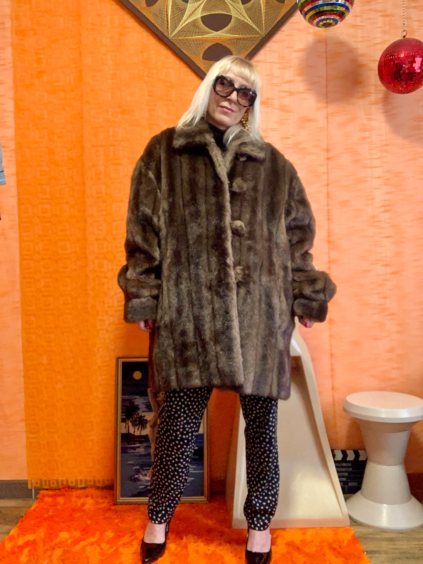 Gros manteau Fausse Fourrure 3/4 Vintage Élégance 1970/80