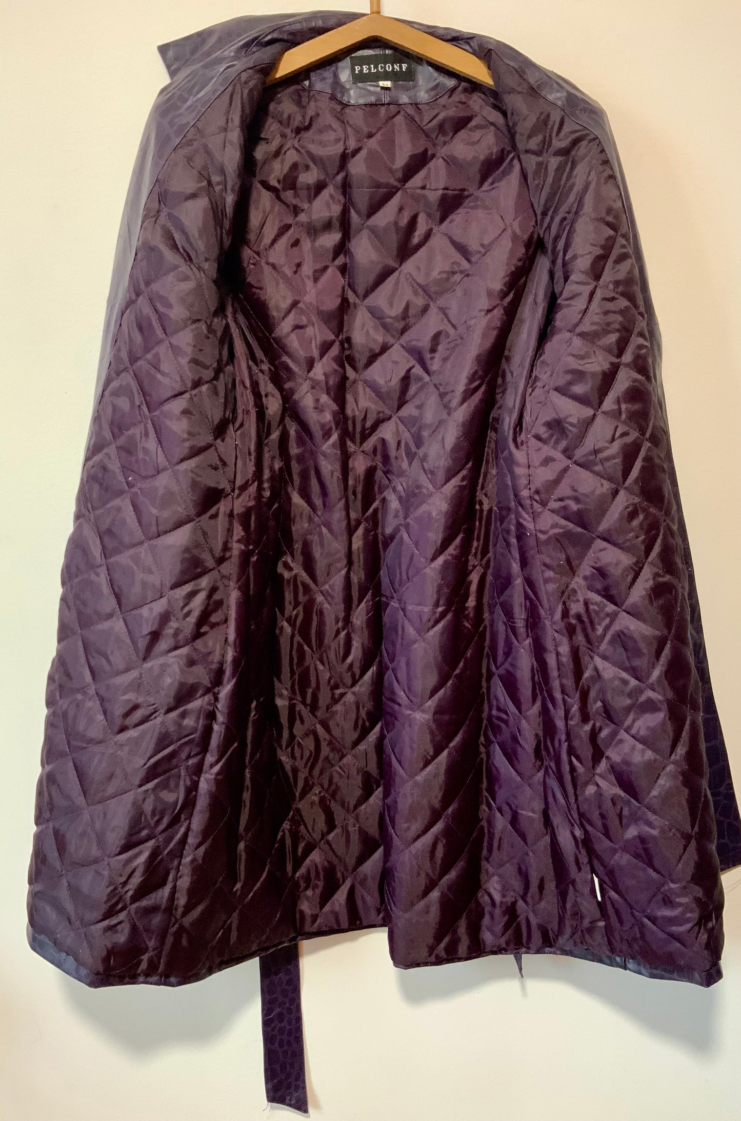 Trench PVC Vintage 1990 Facon croco couleur Aubergine
