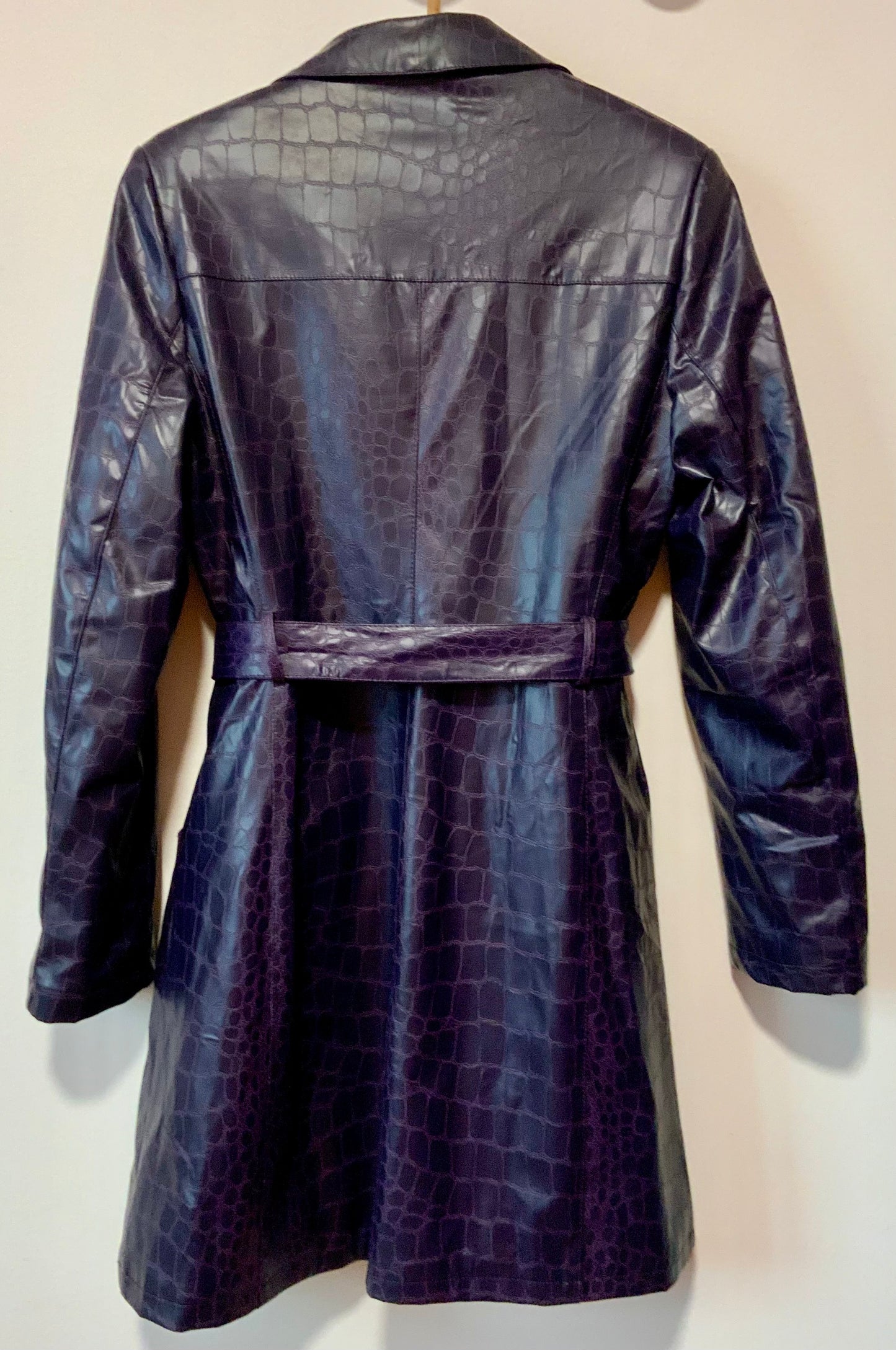 Trench PVC Vintage 1990 Facon croco couleur Aubergine