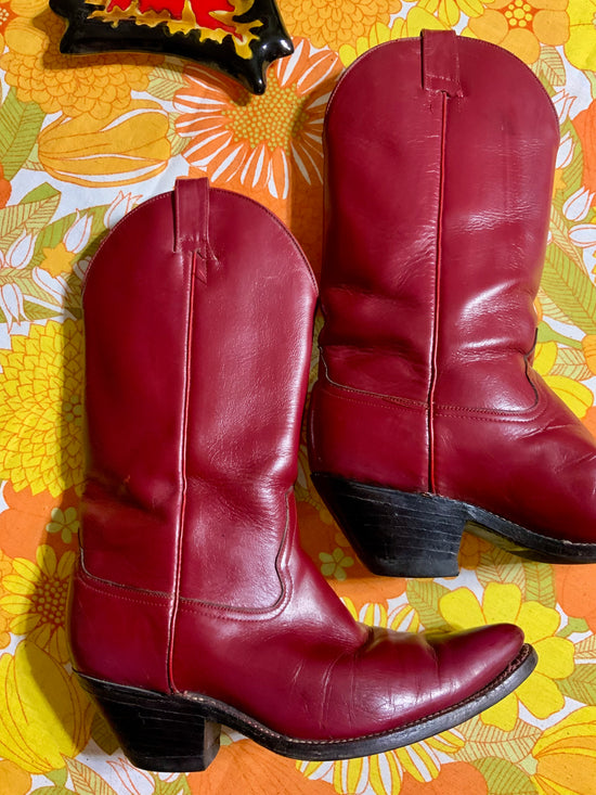 Bottes Cowboy Vintage Fox Mexico - Cuir Turquoise Brodé, Taille 36.5, Occasion Bon état