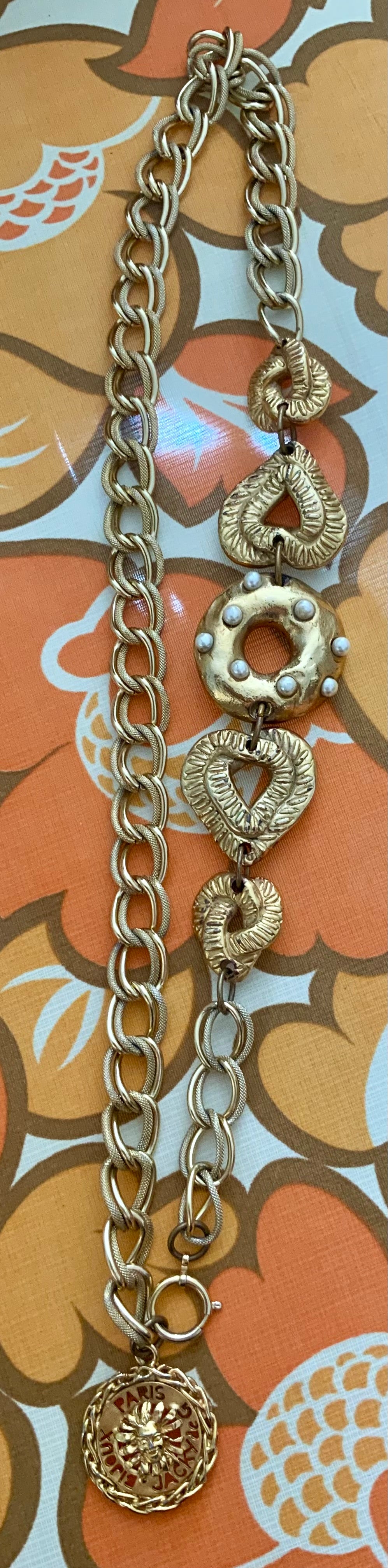 Magnifique Ceinture Chaîne / Collier Vintage 90 de chez Jacky de G. France Paris