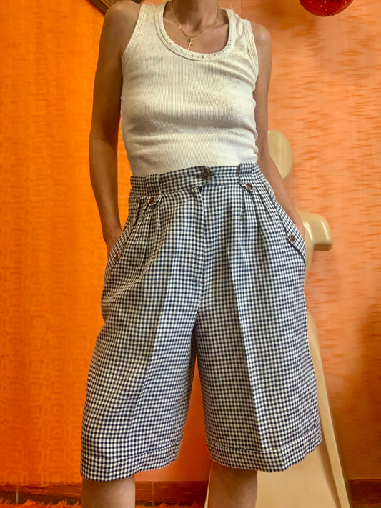 Bermuda à carreaux Vichy Mode Vintage 1980