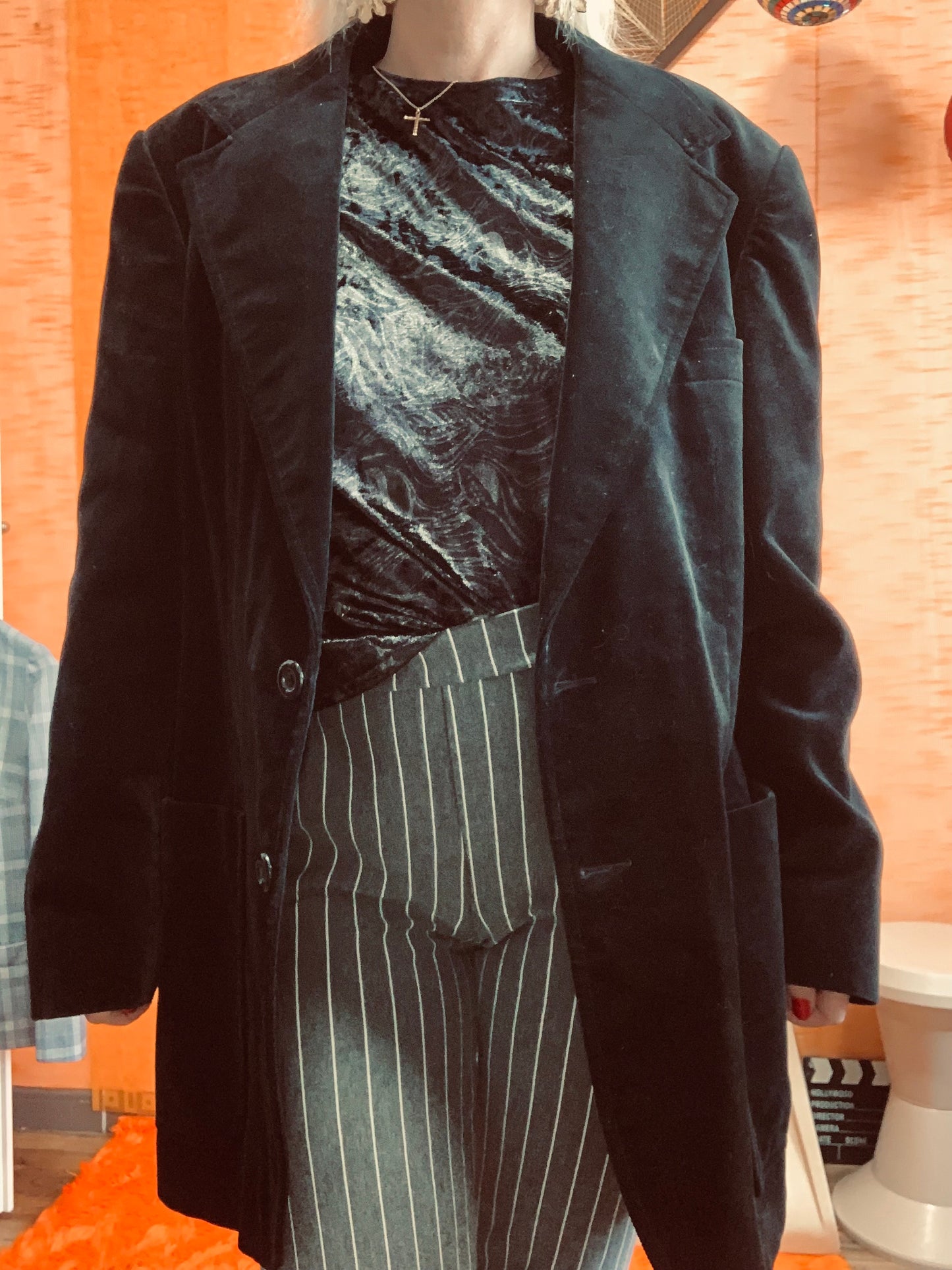 Très belle veste Vintage gros velours noir Chic